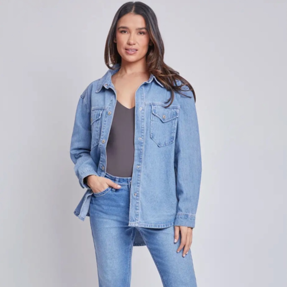 NWT - Oversized Denim Shirt - Denim Shacket - Medium Wash - M, L, XL